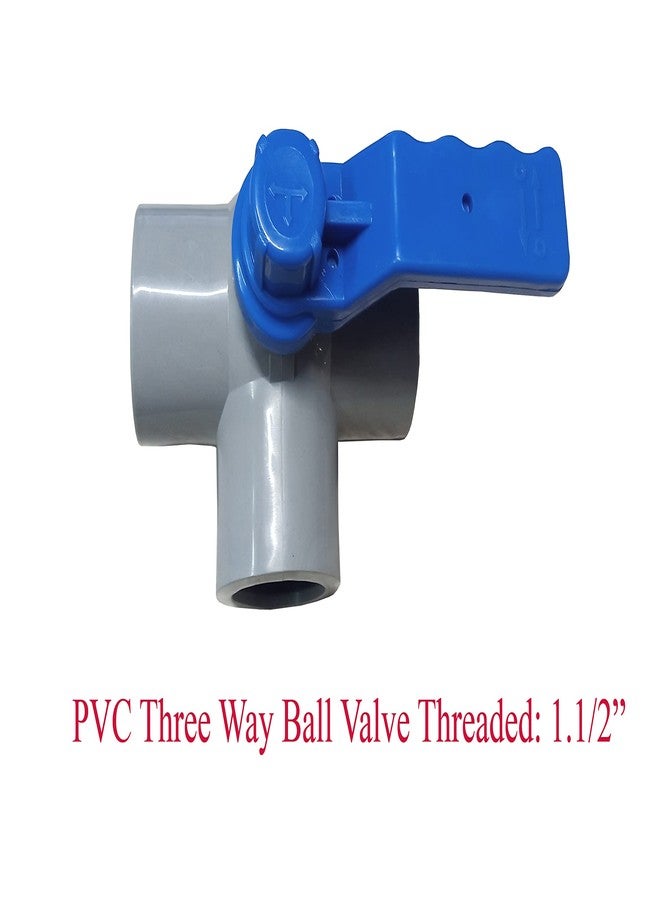 Droptech PVC Three Way Valve 1.1/2", (Threaded) Heavy PVC Ball Valve For Household, Agriculture and Industrial Purpose, Pack Of 1 - Image 4